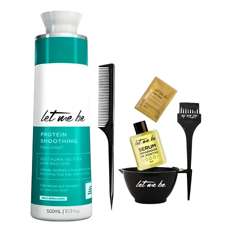 Let Me Be Progressiva Passo Único 500ml Kit Ghair Aplicação E Pente Óleo Sache - 1