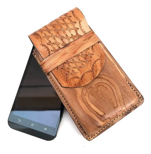 Capa Pra Celular Em Couro Legitimo Rebaixada Proteção Oferta - 3